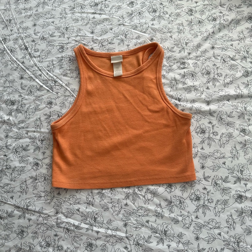 H&M Orange Cropped Razorback Tank top